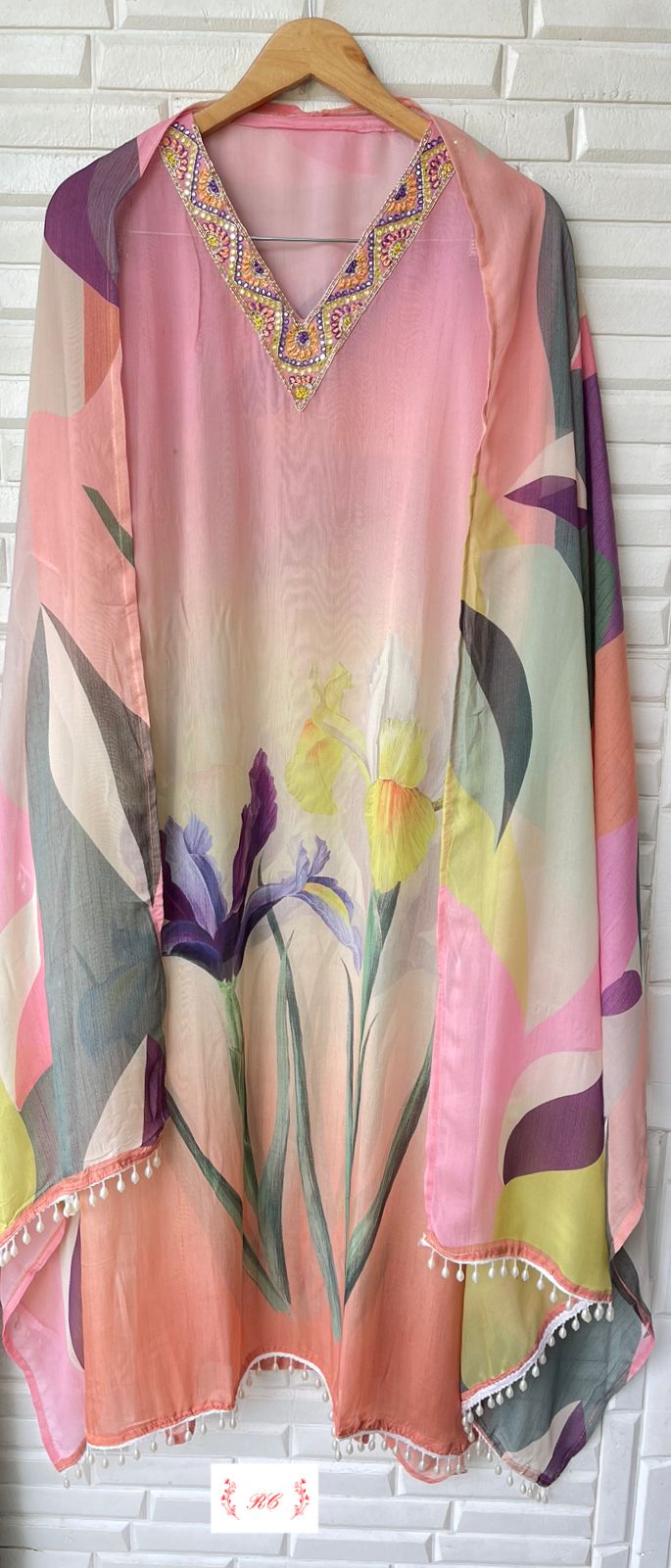 Organza Printed Semi Stitched Ladies Suit Rc 15199