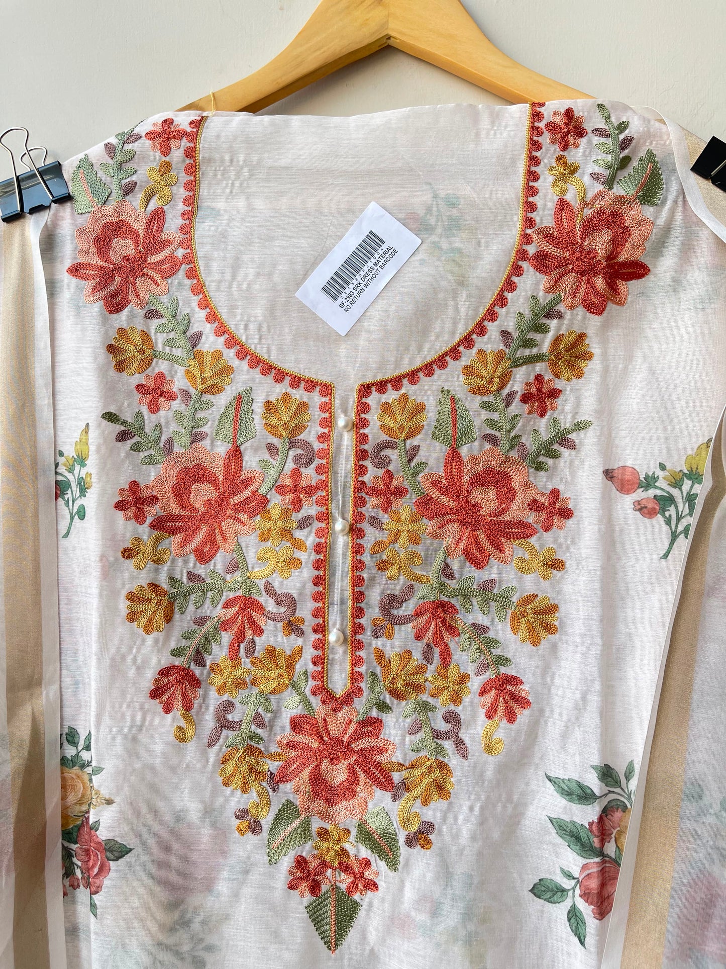 Mul chanderi printed ladies unstitched suit Rc18964