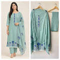 Designer Mul Chanderi Unstitched Suit Set