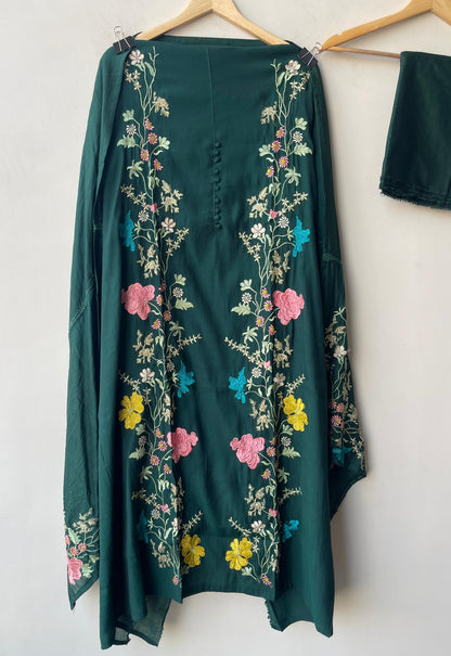 Mul chanderi cotton printed unstitched ladies suit Rc19329 (a)