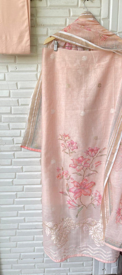 Linen kora unstitched ladies suit Rc17158