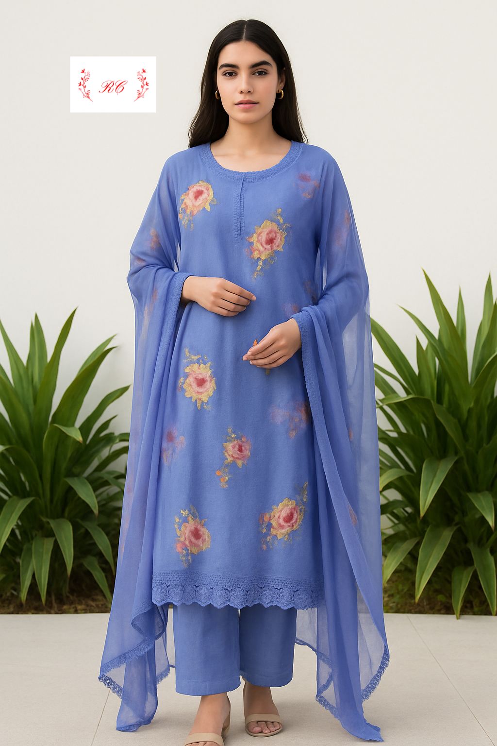 Self organza unstitched ladies suit Rc17581 (a)