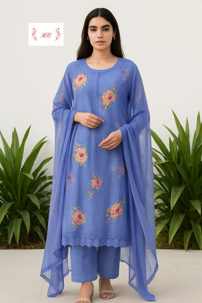 Self organza unstitched ladies suit Rc17581 (a)