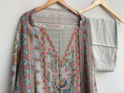 Pure khadi linen unstitched ladies suit Rc18491 (b)