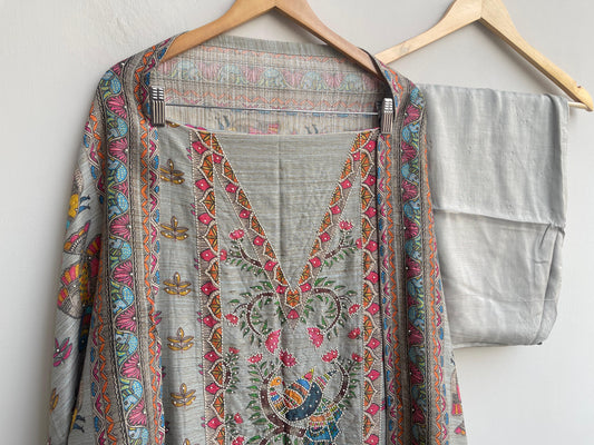 Pure khadi linen unstitched ladies suit Rc18491 (b)