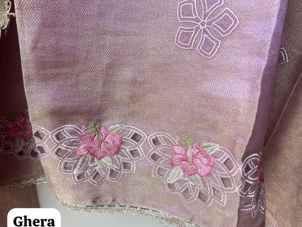 Premium Self Shimmer Silk 3 pcs Unstitched Designer Suit Set