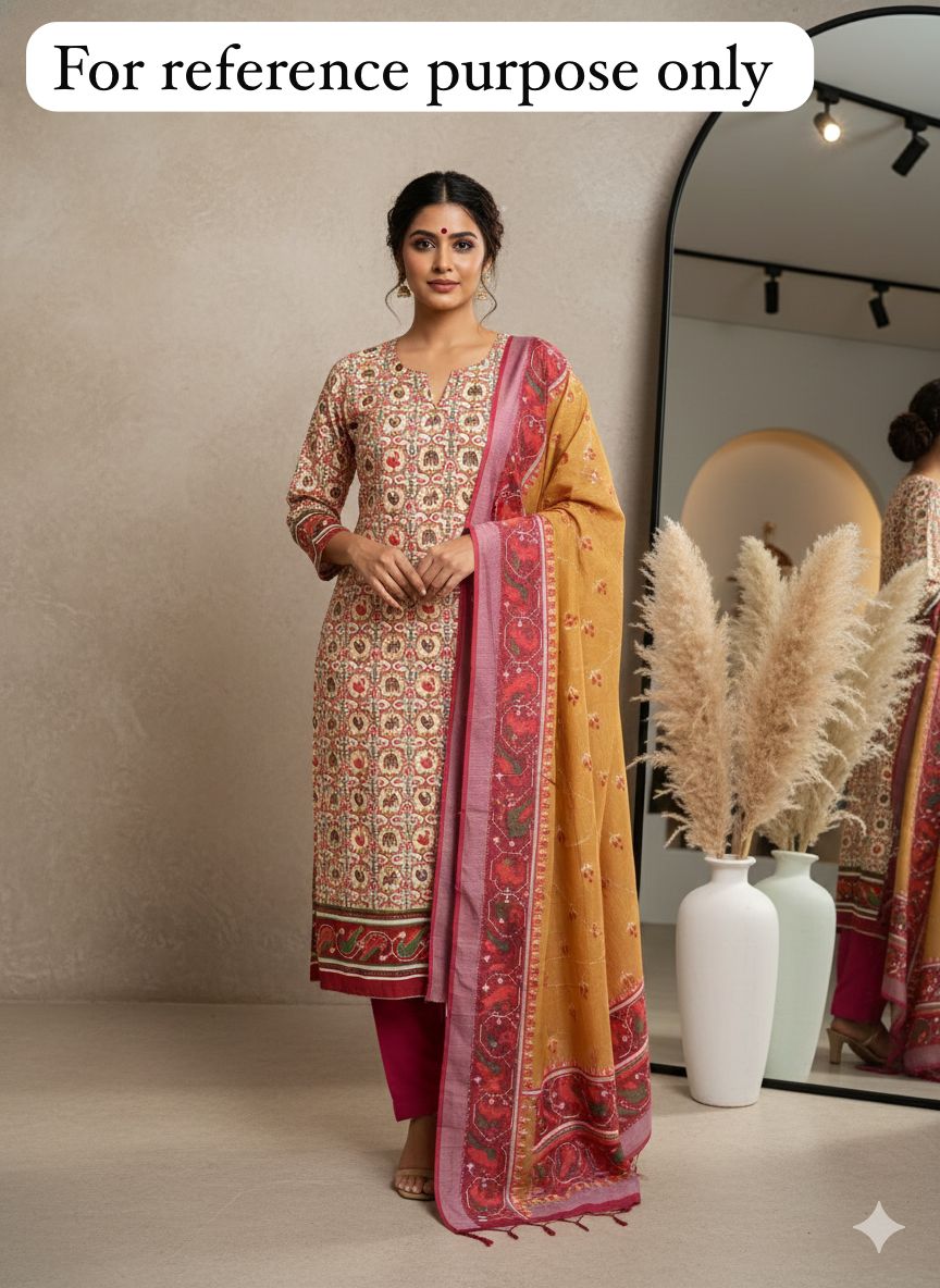 No lining cotton unstitched ladies suit Rc18387