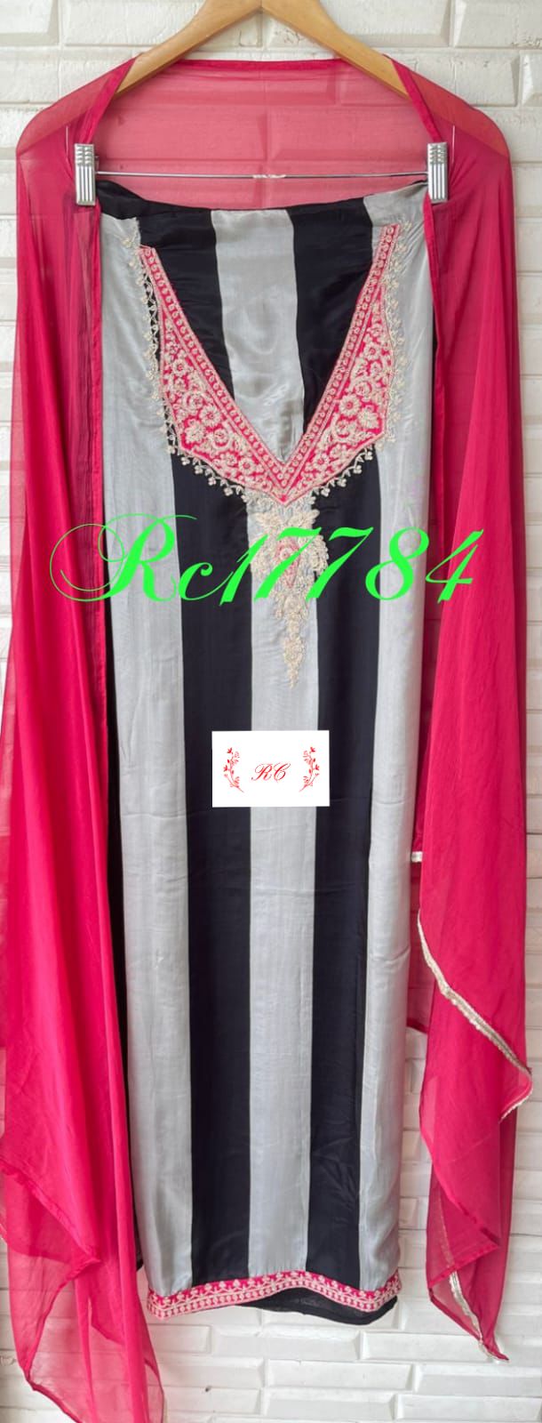 Glass organza unstitched ladies suit Rc17784