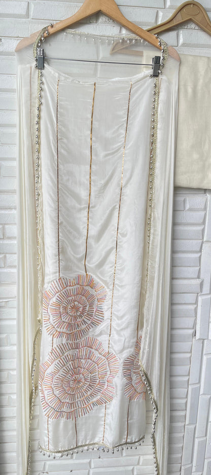 Glass organza unstitched ladies suit Rc17531