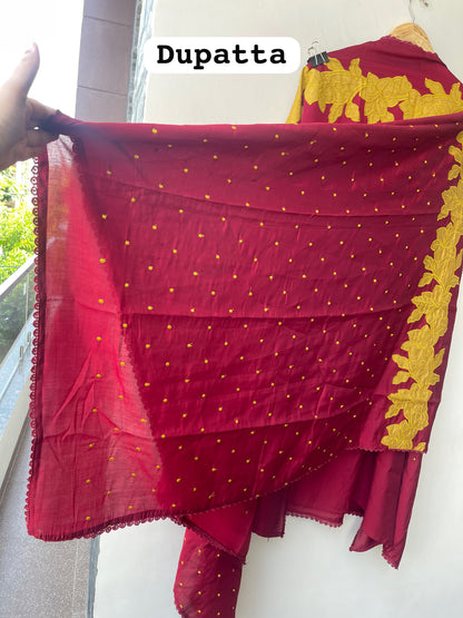 Chanderi cotton unstitched ladies suit Rc19258