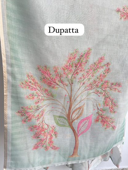 Shimmer linen silk unstitched ladies suit Rc18357