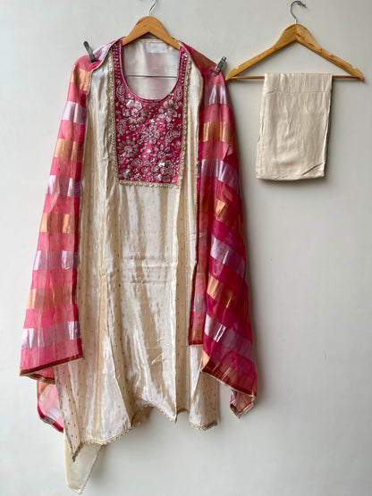 Banarasi shimmer silk ladies unstitched suit Rc19137
