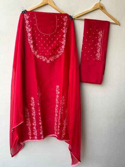 Organza tuile unstitched ladies suit