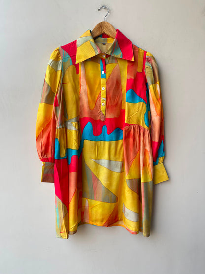 Muslin printed fabric stitched coord set shirt Rc19183