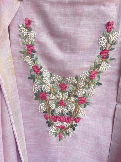 Self shimmer linen unstitched ladies suit Rc17937