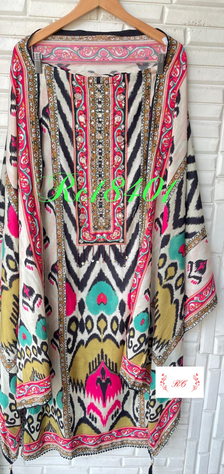Ikkat Printed Muslin Unstitched Ladies Suit RC-18401 – view 4