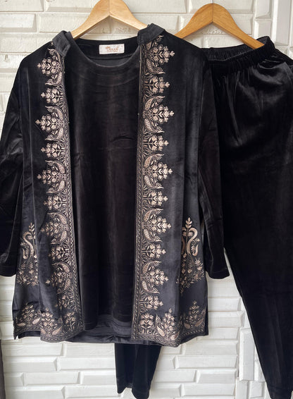 Micra velvet stitched readymade winter ladies coord set Rc17801