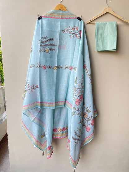 Pure linen printed unstitched ladies suit Rc18911