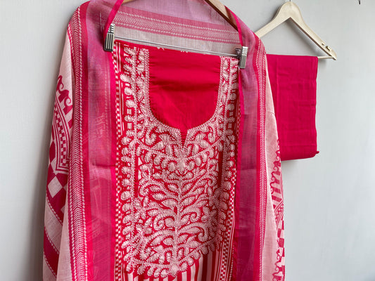 Cambrick cotton unstitched ladies suit Rc18385