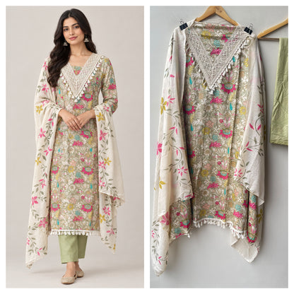 Designer Cotton Printed 3 Pcs Suit Set
