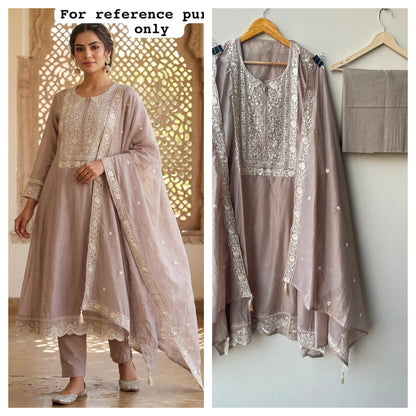 Mul chanderi unstitched ladies suit