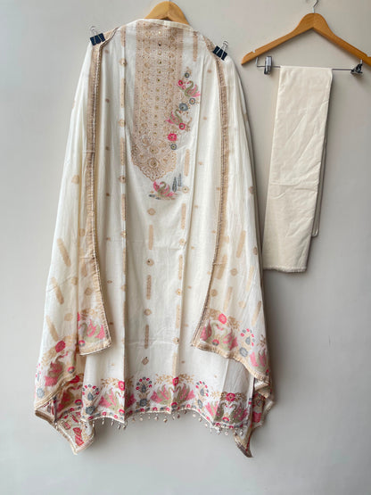 Banarasi cotton jaamdhani weaving unstitched ladies suit Rc19053
