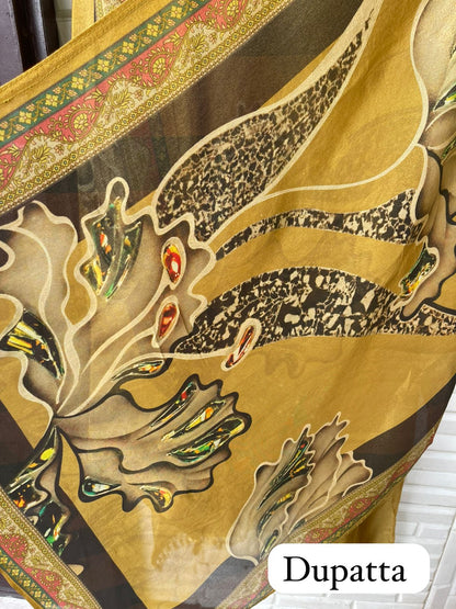 Shimmer silk unstitched ladies suit Rc17766