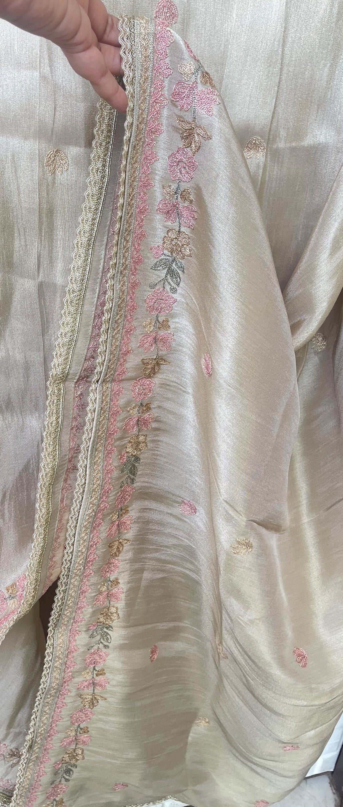 Premium Shimmer Silk Designer 3 pcs Unstitched suit Set