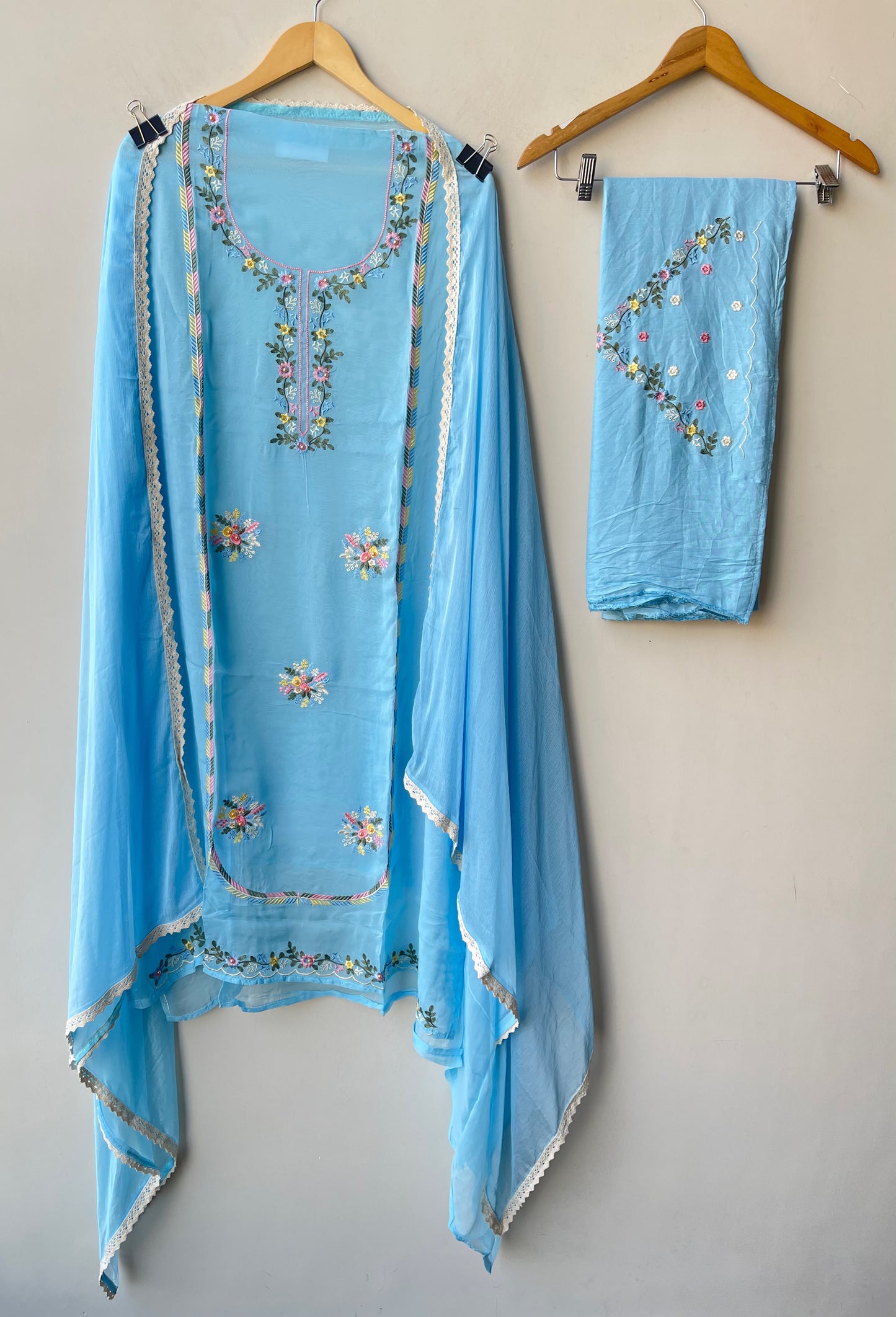 Premium Organza Embroidered Unstitched Suit Set