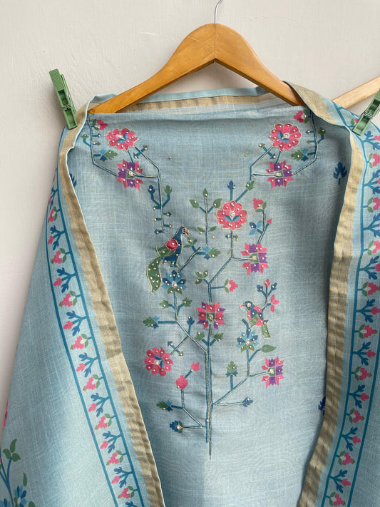 Linen unstitched ladies suit Rc18436