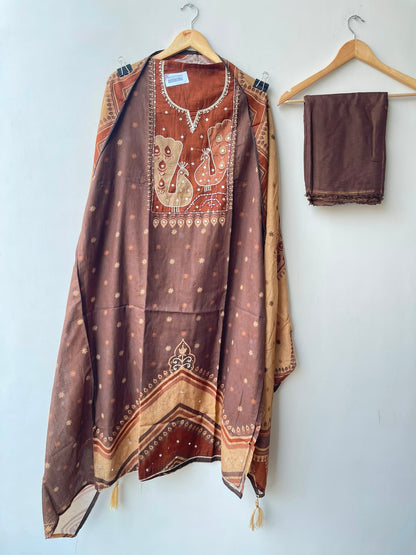 Mul cotton printed unstitched ladies suit Rc18962