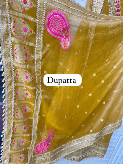 Banarasi shimmer silk unstitched ladies suit Rc17694