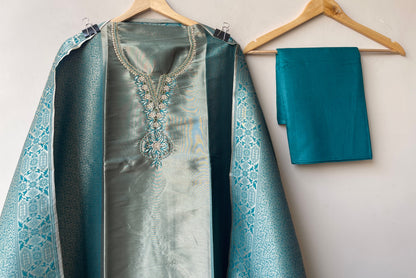 Shimmer Giraffe Silk woven unstitched suit set