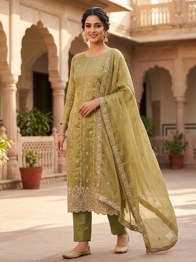 Shimmer glass silk unstitched ladies suit Rc19336 (a)