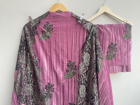 Micra crushed velvet unstitched ladies suit Rc18281