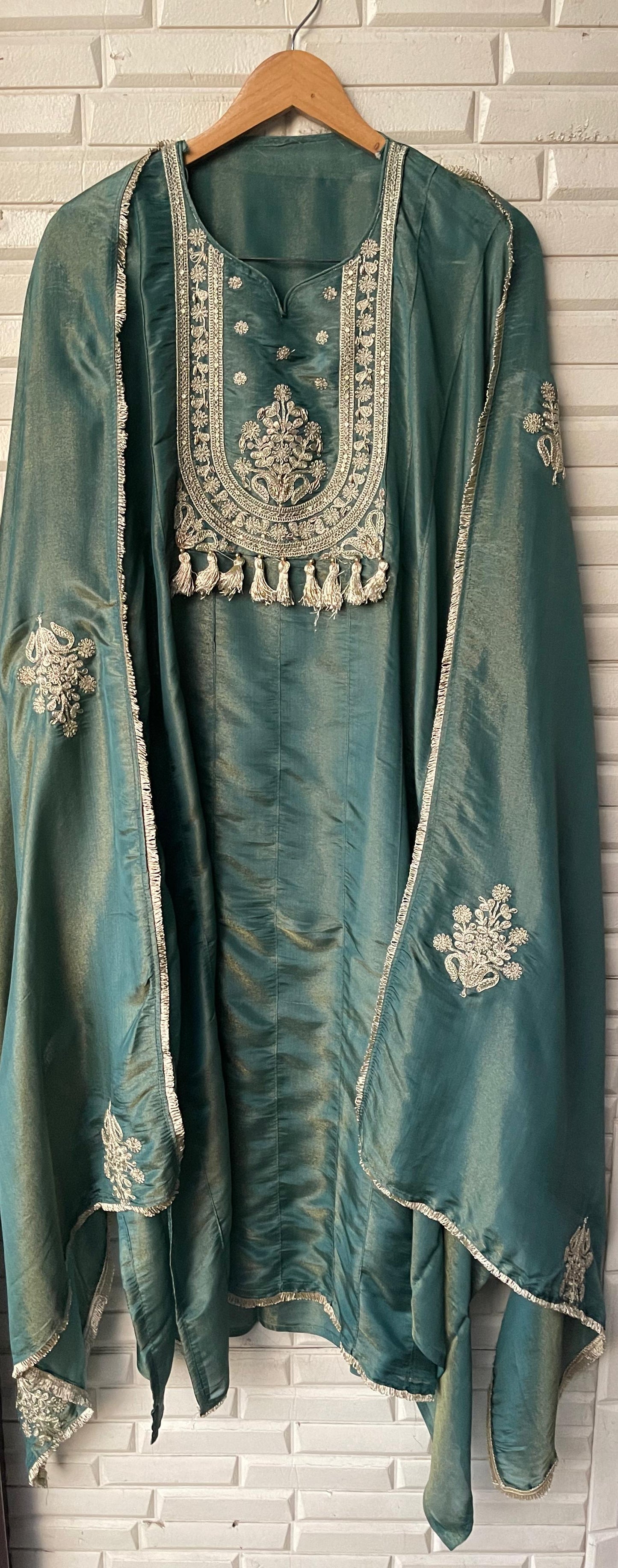 Shimmer silk semi stitched ladies suit Rc17533 (b)