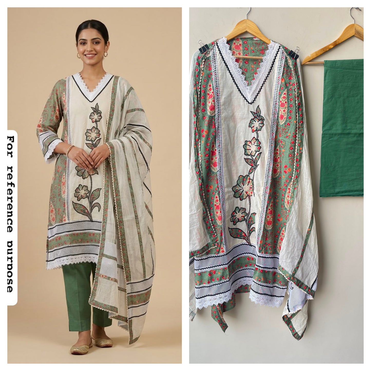 Cotton Printed Unstitched Ladies Suit with Resham Patchwork RC-19017 - Royal Chic by Priti