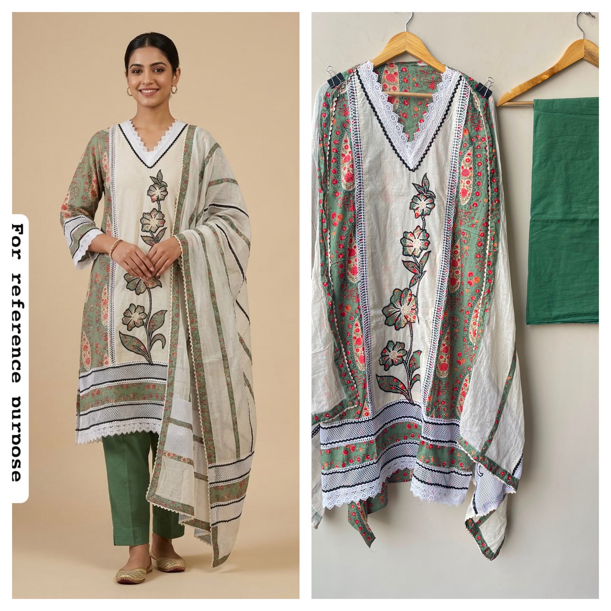 Cotton Printed Unstitched Ladies Suit with Resham Patchwork RC-19017 - Royal Chic by Priti