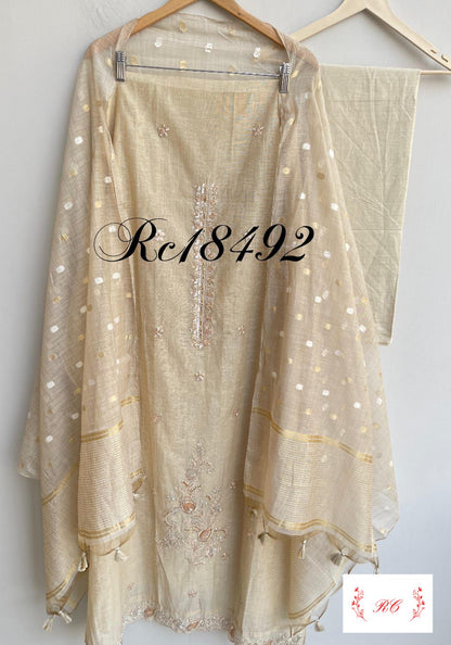 Mul chanderi unstitched ladies and Rc18492