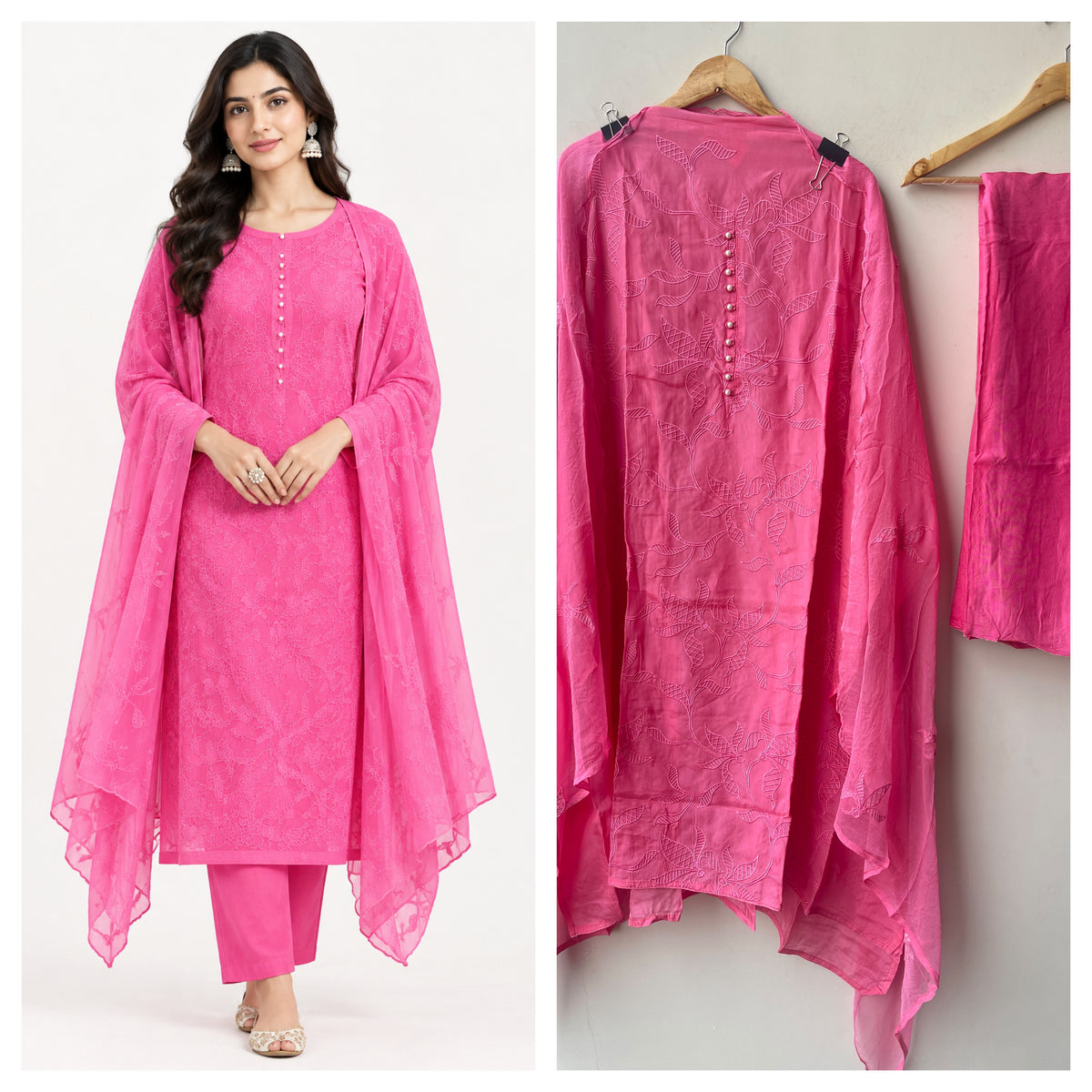 Premium Glass Organza Unstitched 3 Pcs Designer Suit Set