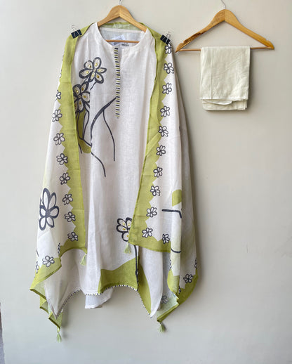 Linen printed unstitched ladies suit Rc18957