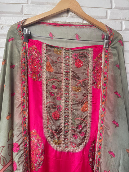 Glass organza unstitched ladies suit Rc17700 (b)