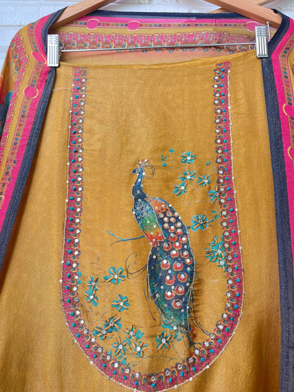 Self shimmer silk unstitched ladies suit Rc17717