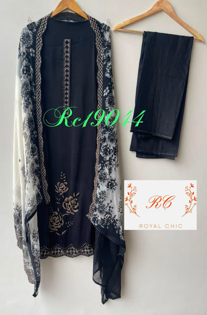 Pure organza unstitched ladies suit Rc19044