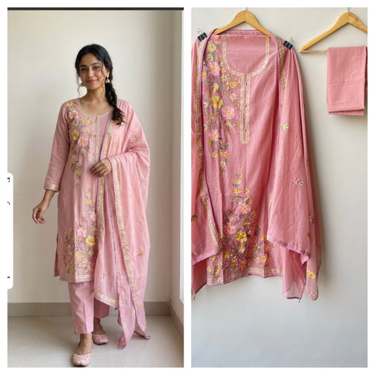 Mul chanderi unstitched ladies suit Rc18955