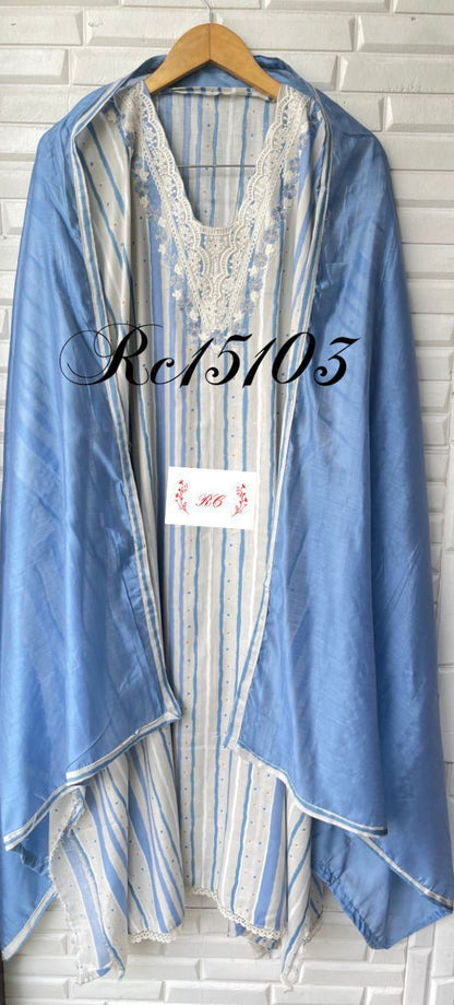 Cotton unstitched ladies suit Rc15103