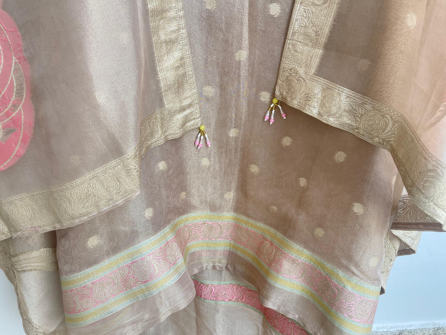 Banarasi shimmer tissue unstitched ladies suit Rc18358 (b)