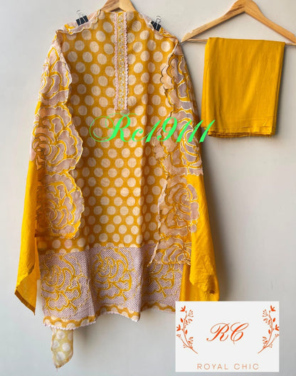 Shimmer linen printed ladies unstitched suit Rc19111