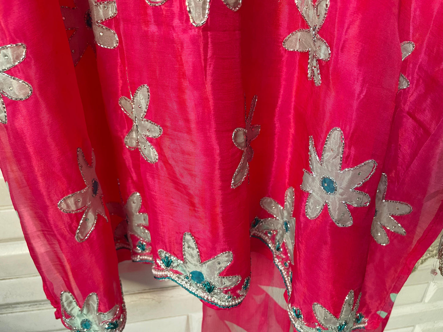 Organza silk unstitched ladies suit Rc17515