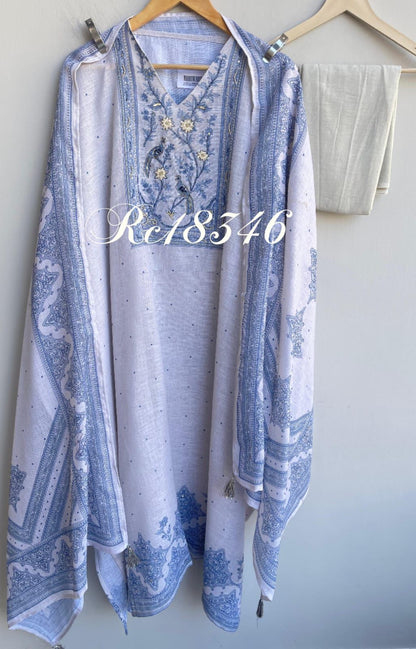 Soft Jute Linen Unstitched Ladies Suit RC-18346 – view 4